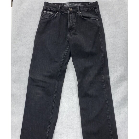 ARMANI COLLEZIONI MEN’S Black P99 REGULAR FIT STRAIGHT LEG JEANS SIZE 30 C247 - Picture 1 of 10
